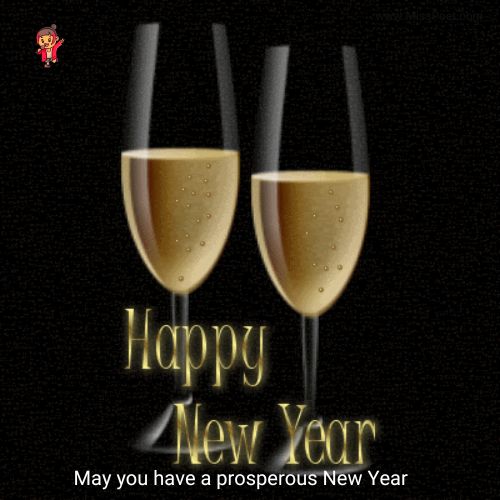 shaking glass image of happy new year